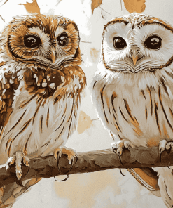 Owl Couple Diamond Painting Birds