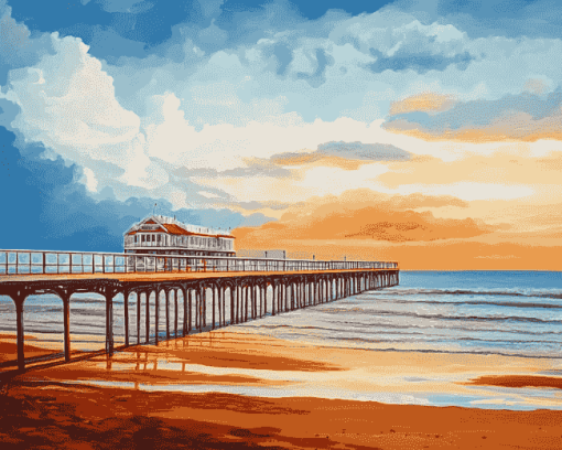 Paignton Beach Seascape Diamond Painting