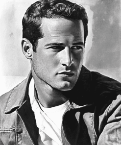 Paul Newman Black and White Diamond Painting