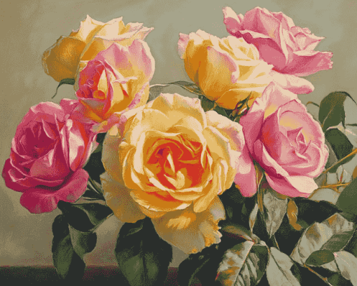 Peace Roses Blossom Diamond Painting