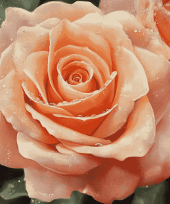 Peach Rose Blossom Diamond Painting