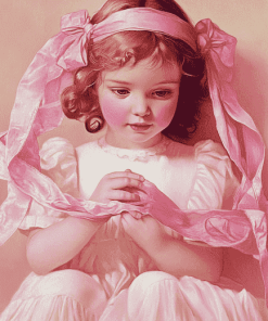 Pink Little Girl Diamond Painting