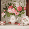 Pink Roses in Cupboard Diamond Painting