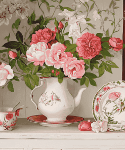 Pink Roses in Cupboard Diamond Painting