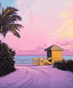 Pink Sarasota Beaches Diamond Painting