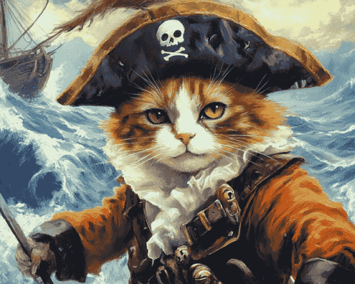 Pirate Cat Adventure Diamond Painting