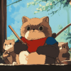 Pom Poko Cat Animation Diamond Painting