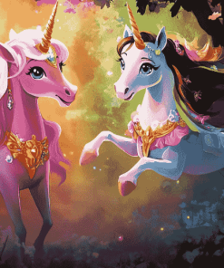 Princess and Unicorn Fantasy Diamond Painting