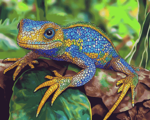 Psychedelic Chameleon Animation Diamond Painting