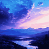 Purple And Blue Sky Diamond Painting