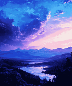 Purple And Blue Sky Diamond Painting