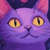 Purple Cat Animation Diamond Painting