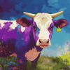 Purple Cow Diamond Painting