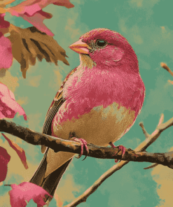 Purple Finch Bird Diamond Painting