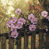 Purple Floral Fence Diamond Painting