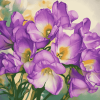 Purple Freesia Floral Diamond Painting