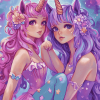 Purple Unicorn Animation Diamond Painting