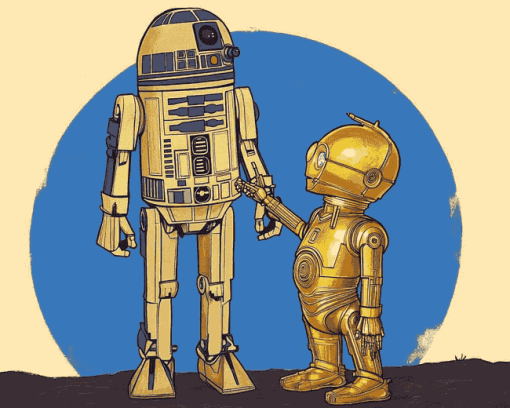 R2D2 and C3PO Robot Adventure Diamond Painting