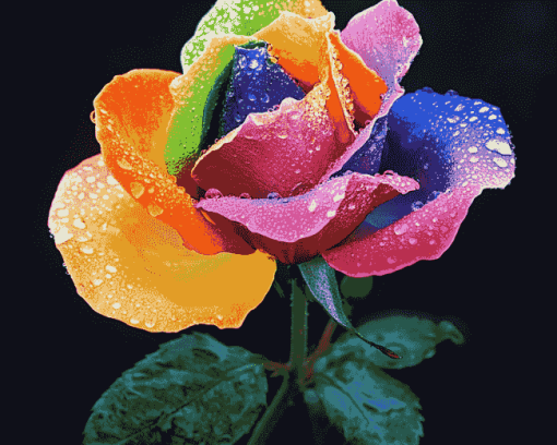 Rainbow Flower Blossoms Diamond Painting