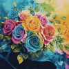 Rainbow Rose Blossoms Diamond Painting