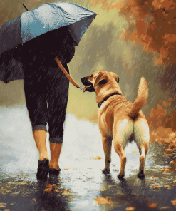 Rainy Day Dog Diamond Painting