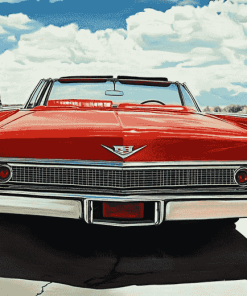 Red Cadillac Car Diamond Painting