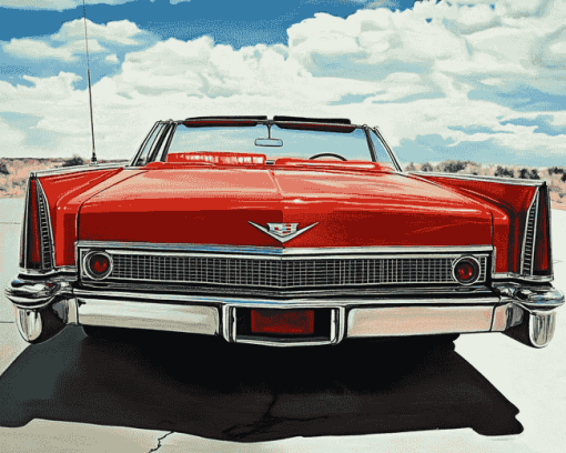 Red Cadillac Car Diamond Painting