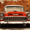 Red Classic Chevy Vintage Diamond Painting