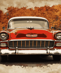 Red Classic Chevy Vintage Diamond Painting