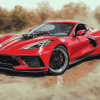 Red Corvette Stingray Diamond Painting