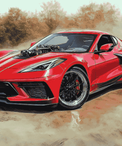 Red Corvette Stingray Diamond Painting