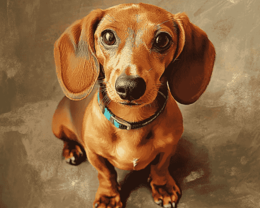 Red Dachshund Puppy Diamond Painting