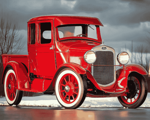 Red Ford Truck Diamond Painting