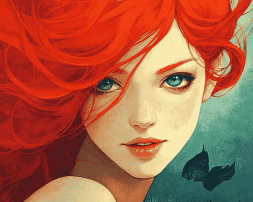 Red Hair Woman Animation Diamond Painting