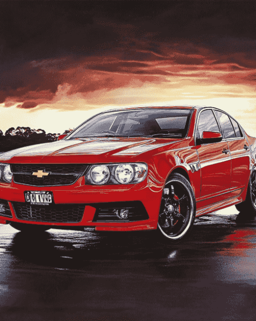 Red Holden Commodore Engines Diamond Painting