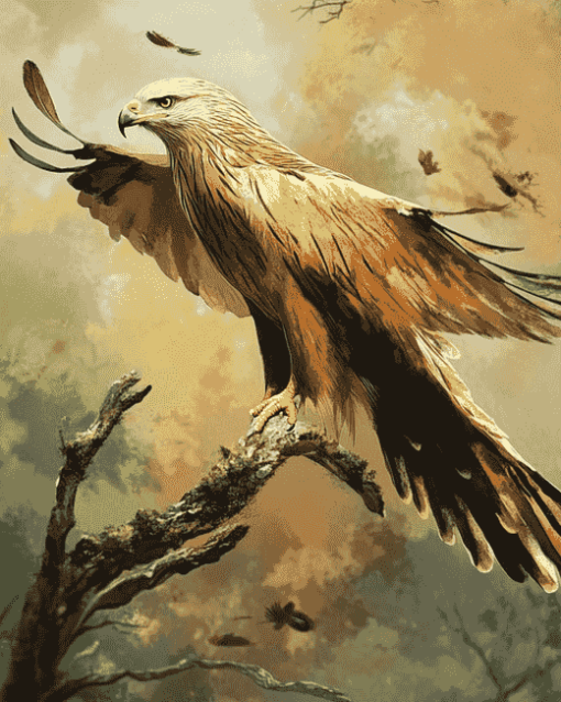 Red Kite Birds Diamond Painting