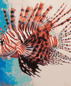 Red Lionfish Aquatic Diamond Painting