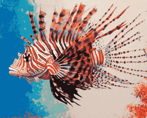 Red Lionfish Aquatic Diamond Painting