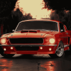 Red Mustang 1967 Diamond Painting