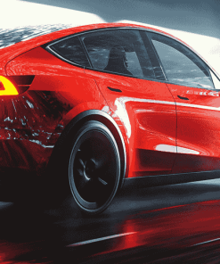 Red Tesla Y Car Diamond Painting