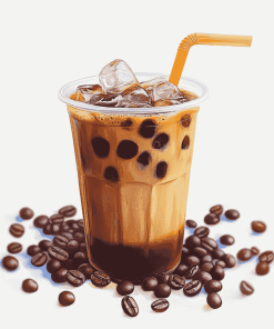 Refreshing Iced Coffee Bubble Tea Diamond Painting