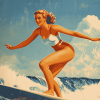 Retro Girls Surf Vibes Diamond Painting