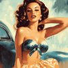 Retro Pin Up Girl Diamond Painting