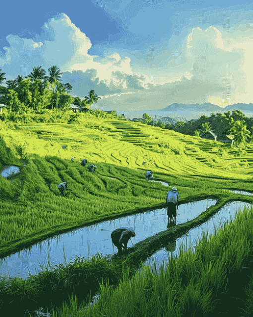 Rice Fields of Asia Diamond Painting