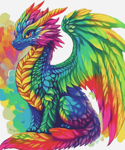 Rippled Rainbow Dragon Diamond Painting