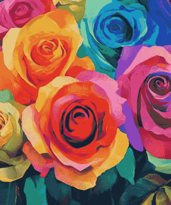 Rise of Rainbow Rose Diamond Painting