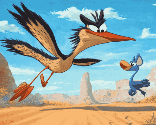 Roadrunner and Coyote Cartoons Diamond Painting