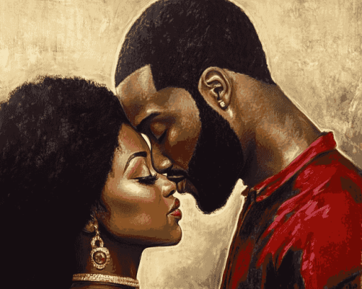 Romantic Afro Couple Diamond Painting