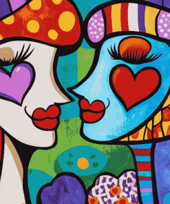 Romantic Britto Hearts Diamond Painting