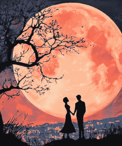 Romantic Couple Moon Diamond Painting